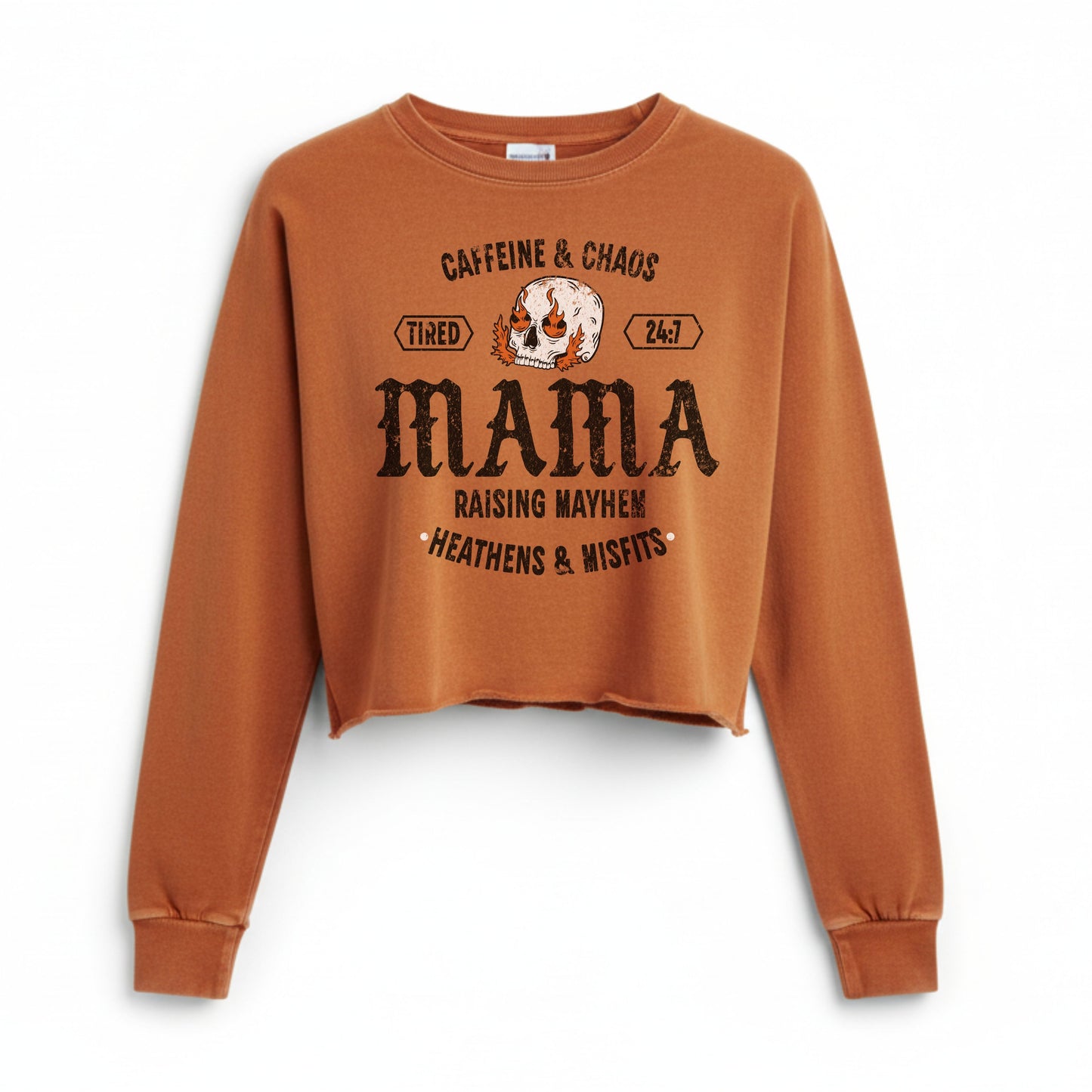 Raising Mayhem Vintage Long Sleeve Crop Top