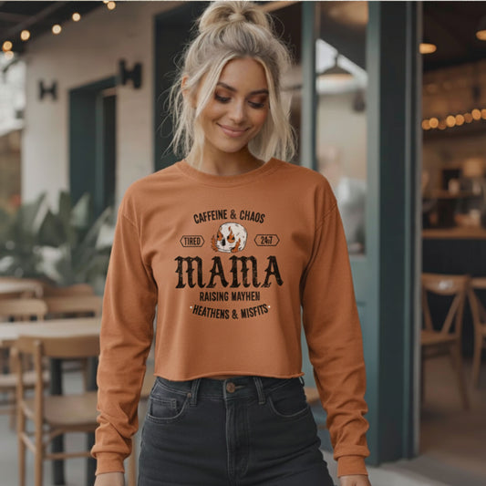 Raising Mayhem Vintage Long Sleeve Crop Top
