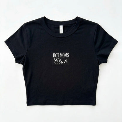 Hot Moms Club Embroidered Crop Top