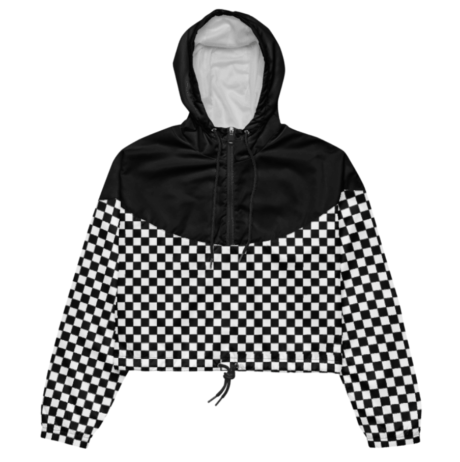 Checkered Cropped Windbreaker