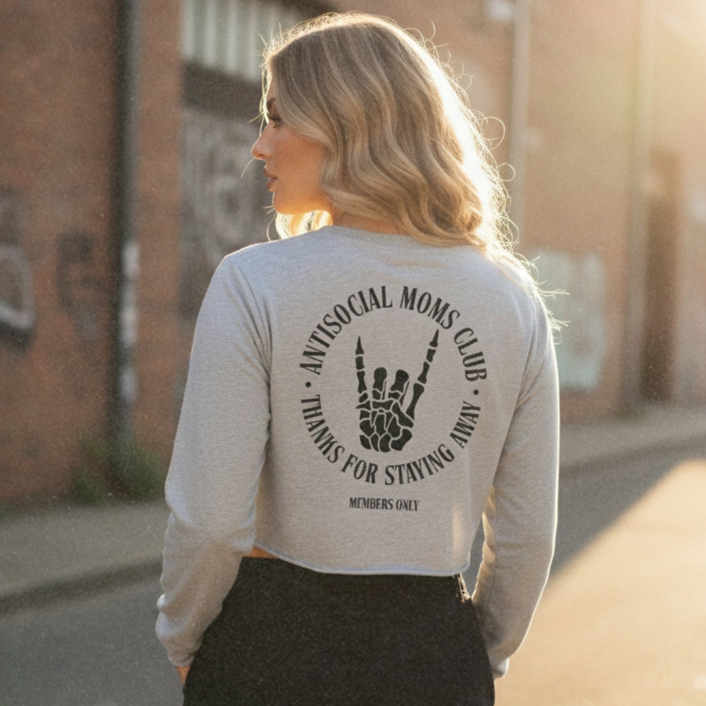 Antisocial Moms Club Long Sleeve Crop Top