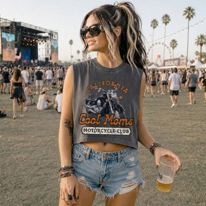 Cali Cool Moms Cropped Muscle Tee