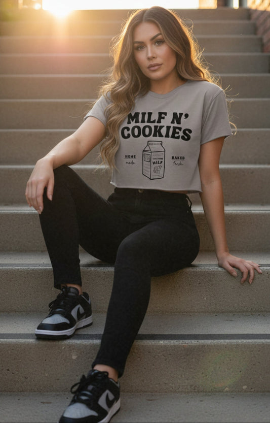Milf N Cookies Crop Top