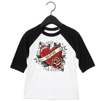 Mom Tattoo Baseball Toddler Tee