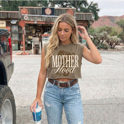 Motherhood Cropped Muscle Tee