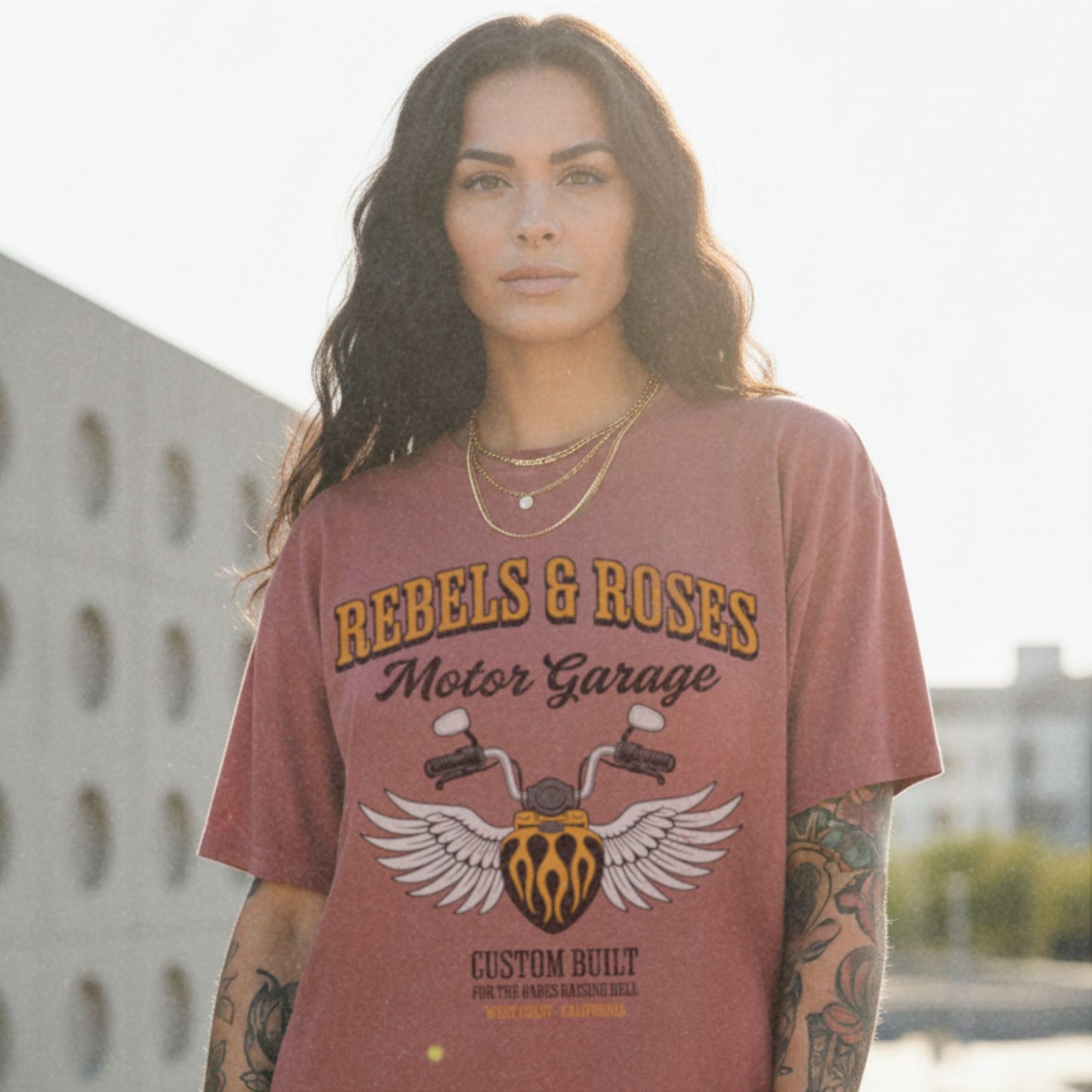 Rebels & Roses Motor Garage Tee